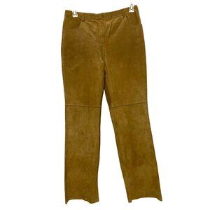 Vtg Territories Suede Leather Pants Women Size 8 Tan Western Boho Cozy Fall Edgy